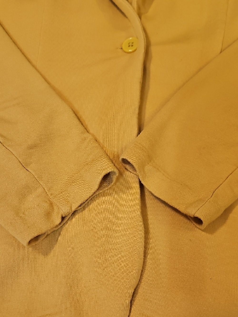 Magaschoni Mustard Yellow Single-Button Women's Jersey Blazer Size Small - Picture 10 of 11